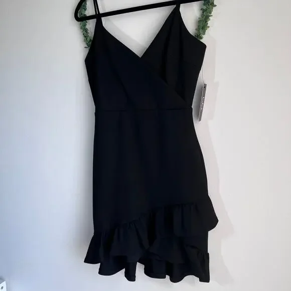 NWT Lulus Sealed With A Kiss Body Con Black Ruffle Dress Size: Medium - Picture 6 of 16